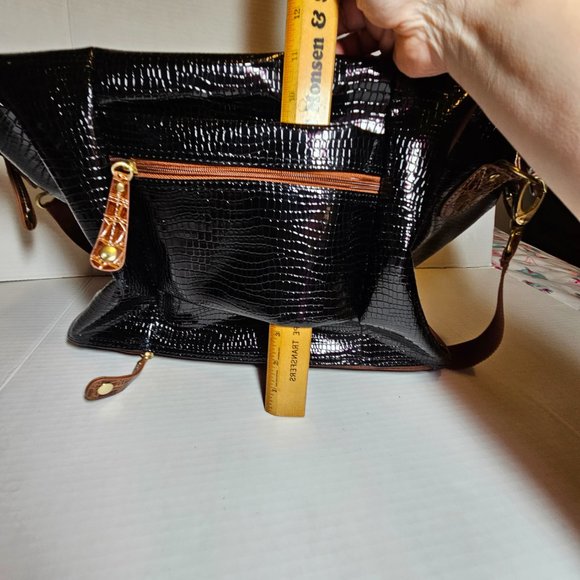 Samantha Brown black Crocodile Embossed Dowel Travel Carry on Trolley Sleeve - Picture 5 of 14